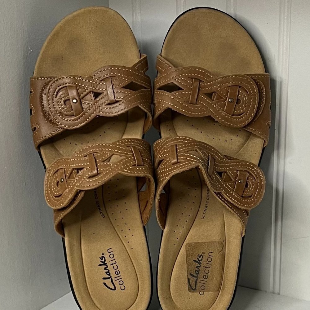 Clarks Womens Lauriean Dust Brown Sandals Size 10